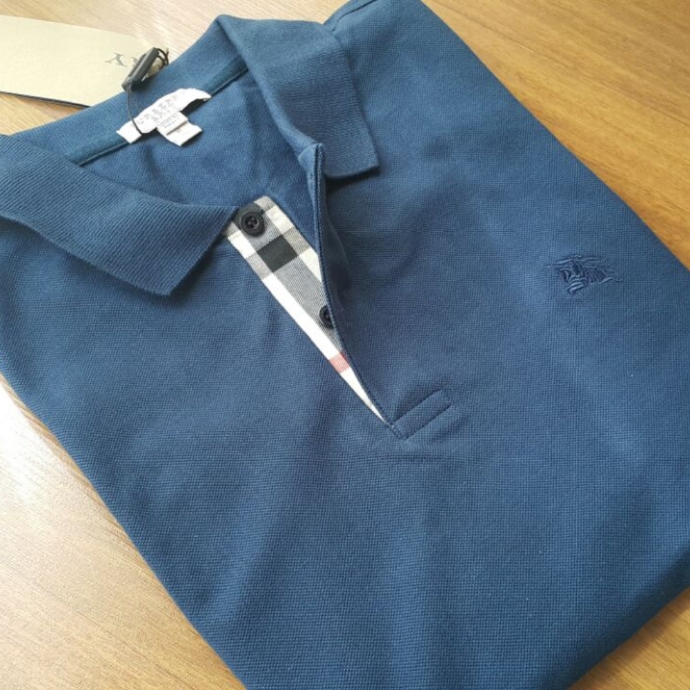 Burberry Polo T-Shirt for Men Large Size Navy Dark Blue